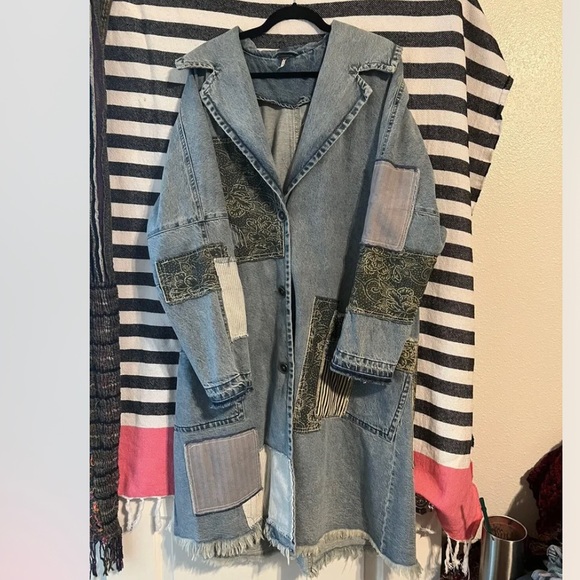 Free People Patchwork Denim Duster - Picture 2 of 4